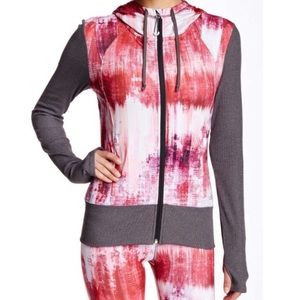 Alo Yoga Full-Zip Hooded Jacket  Pink Gray